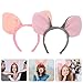 LOGOFUN 8PCS Plush Pig Ears Headband Stuffed Animal Hairband with Soft Wire for Festival Cosplay Face Washing Role Play Party Supplies - Pink & Gray