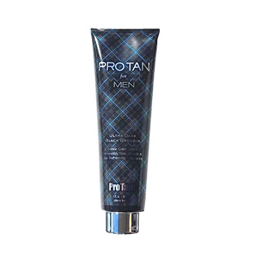 For Men Ultra Dark Black Bronzer - Natural Bronzer for Deep, Dark with Tattoo Color Shield 9 oz by Pro Tan