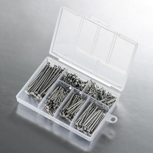 image for Wensilon 430pcs Stainless Steel 304 Nails Kit, Hanging Nails Kit, Wall