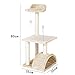 QIYADIN Pethouzz 3 Layer Luxury Cat Scratching Post Tree & Condos Cat Climbing Frame Cats Play Castle (Beige)