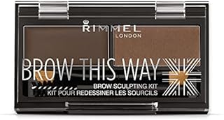 Rimmel London Brow This Way Eyebrow Powder Sculpting Kit, Groomed Finish and Ultimate Precision with Duo Compact Formula, Dark Brown