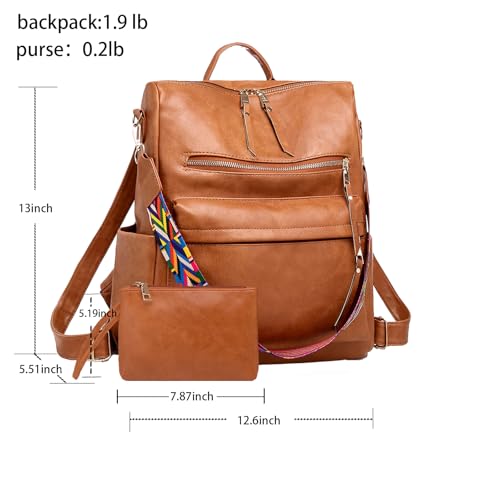 Image of Women's Fashion Backpack Purse for Women Leather Multipurpose Design Ladies Shoulder Bag Travel bag Satchel Handbags