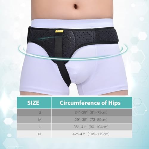 Tenbon Hernia Belt Truss For Men And Women Left Or Right Side Supportive Groin Pain With Removable Compression Pads For Pre Or Post-Surgical, Femoral, Comfortable Adjustable (Black, Xl) - 5