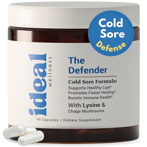 L-Lysine Cold Sore Treatment For Lips With Immune Support - L Lysine 1000mg Capsules, Chaga, Bee Propolis, Vitamin C, Zinc & Licorice Root Extract - Non-GMO, Vegetarian, 60 Capsules for Men and Women