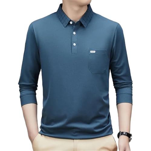 Polo manches longues homme couleur unie en coton pour un style intemporel