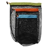 Cabilock Netzbeutel mit Kordelzug 3 Stück-Pack S/M/L für Rucksacktouren