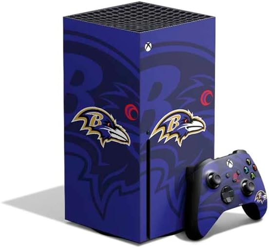 Skinit Decal Gaming Skin Compatible with Xbox Series X Bundle - Officially Licensed NFL Baltimore Ravens Team Motto Design