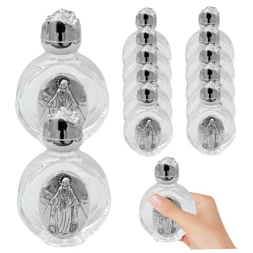 Botellas vacías multiusos para iglesia y recuerdos de bautismo católico con tapa 4