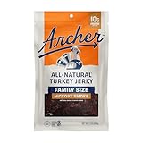 Country Archer Turkey Jerky - Turkey Meat Protein Snacks For People, Protein Meat Snacks, Gluten Free, Keto - Hickory Smoke, 7 Oz