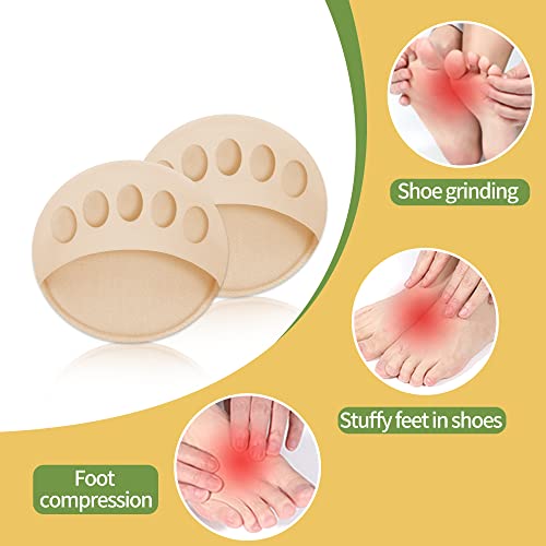 Image of SooGree 5 Pairs Ball of Foot Cushion,Thicken Forefoot Cushion Pad,Forefoot Metatarsal Invisible Socks Pads, Reusable Honeycomb Fabric Foot Pads for Women Men Prevention Pain Relief