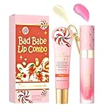 Lip Conditioner & Lip Oil Set, Moisturizing Lip Balm Set with Lip Gloss & Balm for Dry and Chapped Lips, Nourishing Lip Oil Set for Daily Use, Hydrating Lip Care Set for Soft & Smooth Lips (Peach)