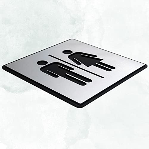 Image of CVANU 1pc Silver Acrylic MEN & WOMEN Self-Adhesive Sign Board for Office /Hospital /Cafe Sign Board c88