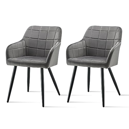 OFCASA Esszimmerstühle 2er Set aus Samt, Küchenstuhl Polsterstuhl mit...