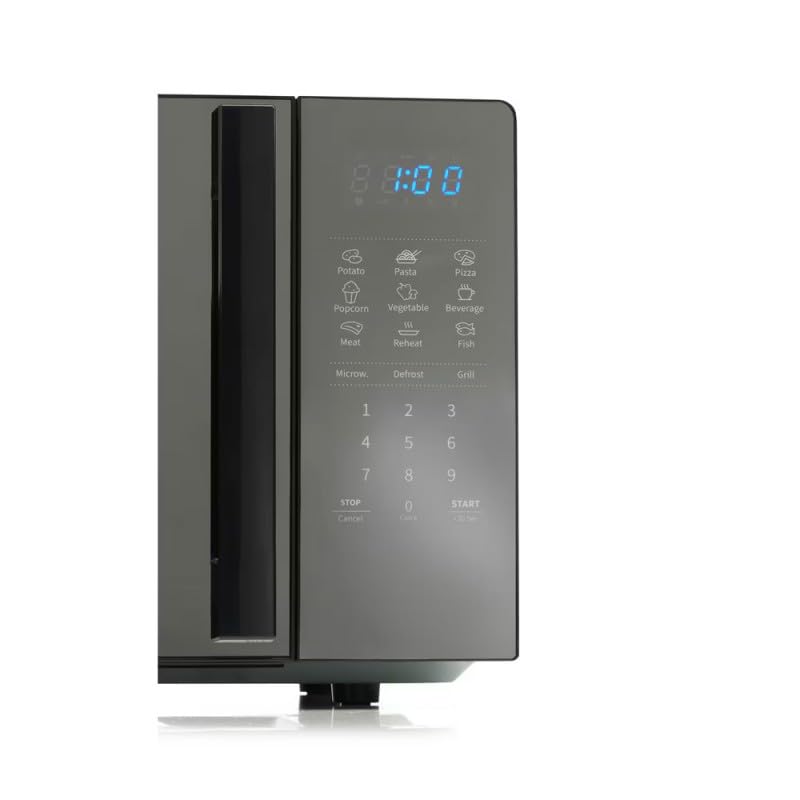 Hisense, H20MOMBS4HG kuchenka mikrofalowa 20 litrów, otwór drzwi po lewej stronie, wyświetlacz LED z przyciskami, 9 funkcji, 700 W, grill rurowy, kolor lustra