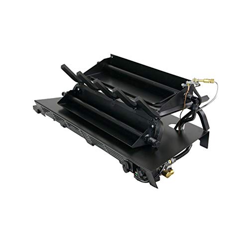 Rasmussen Bonfire Log Set with 18-Inch Custom Embers Pan Burner and Manual Safety Pilot Kit w/ CXF18 Valve Vanisher (BF189-CXF18-B-VSP-N), Natural Gas, 18-Inches