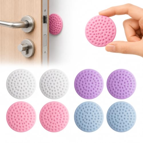Image of Nibbler Door Handle Wall Protector, Soft Silicone Stopper with Strong Adhesive, Anti-Collision Door Knob Bumper, Protects Walls from Damage, Fits Glass, Wood, Metal, Ceramic & Wallpaper (Pack of 8)