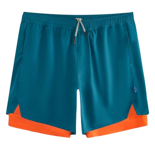 Image of maamgic Mens Workout Shorts 2 in 1 Stretch 5 inch / 7 inch Gym Shorts Running Shorts with Compression Liner Zip Pocket