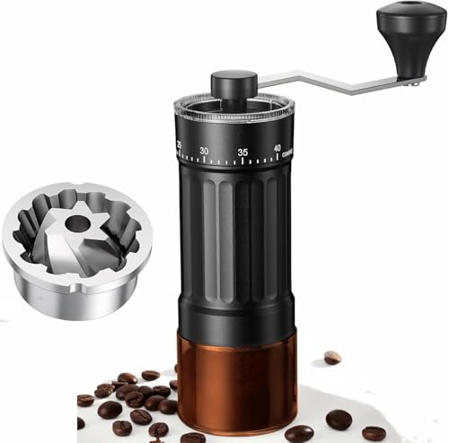 Comparison: Best Hand Burr Coffee Grinder 11 Portable Manual Coffee Grinder with CNC Stainless Steel Conical Burr, 40 Adjustable Settings Hand Coffee Grinder with 30g Capacity for Espresso, Pour Over, French Press, Travel