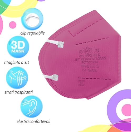 Rotoform 50st. FFP2 Masken, 5-lagig Schutz FFP2 Maske Bunt, FFP2 Maske CE2233, FFP2 Maske Bunt Erwachsene EN 149:2001+A1:2009, Masken BFE ≥ 94%, FFP2 Halbmaske Filtern