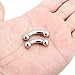 SCERRING 2PCS 4G PA Ring Bent Curved Barbell Internally Threaded Monster Screwball Rings 316L Surgical Steel Pierced Body Jewelry Bar Length 12mm 16mm