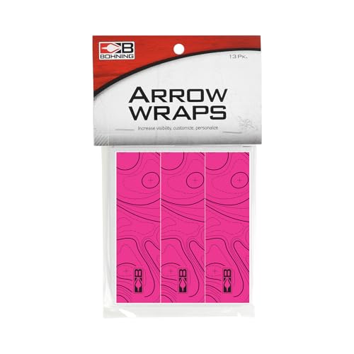 Envolturas de flecha Bohning topográficas de 10 cm rosa intenso para astiles 2