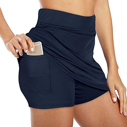 NIMIN Running Skirts for Women Active Performance Skorts for Tennis Golf Workout Navy Blue 2X-Large