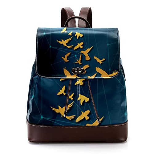 Mochila con solapa para mujer, color blanco y negro, diseño estético, piel sintética, trabajo, viaje, mochila para mujer y niña, Multicolor 07