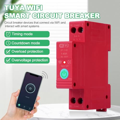 BuyWeek WiFi Circuit Breaker 63A Din Rail Home Circuit Breaker Smart Switch with 3 Timing Modes - Image 2