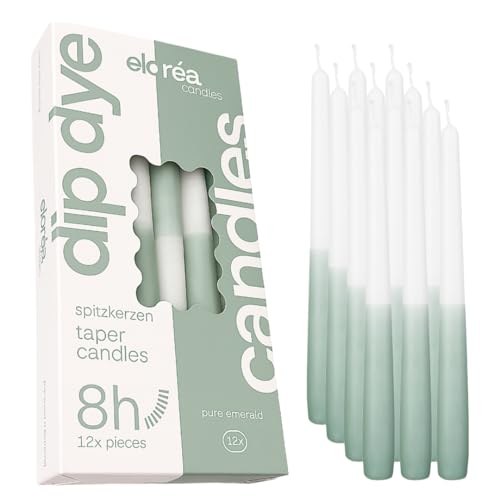 Elorea Dip Dye Spitzkerzen – 12 Stück, H25xØ2,3cm – Made in...