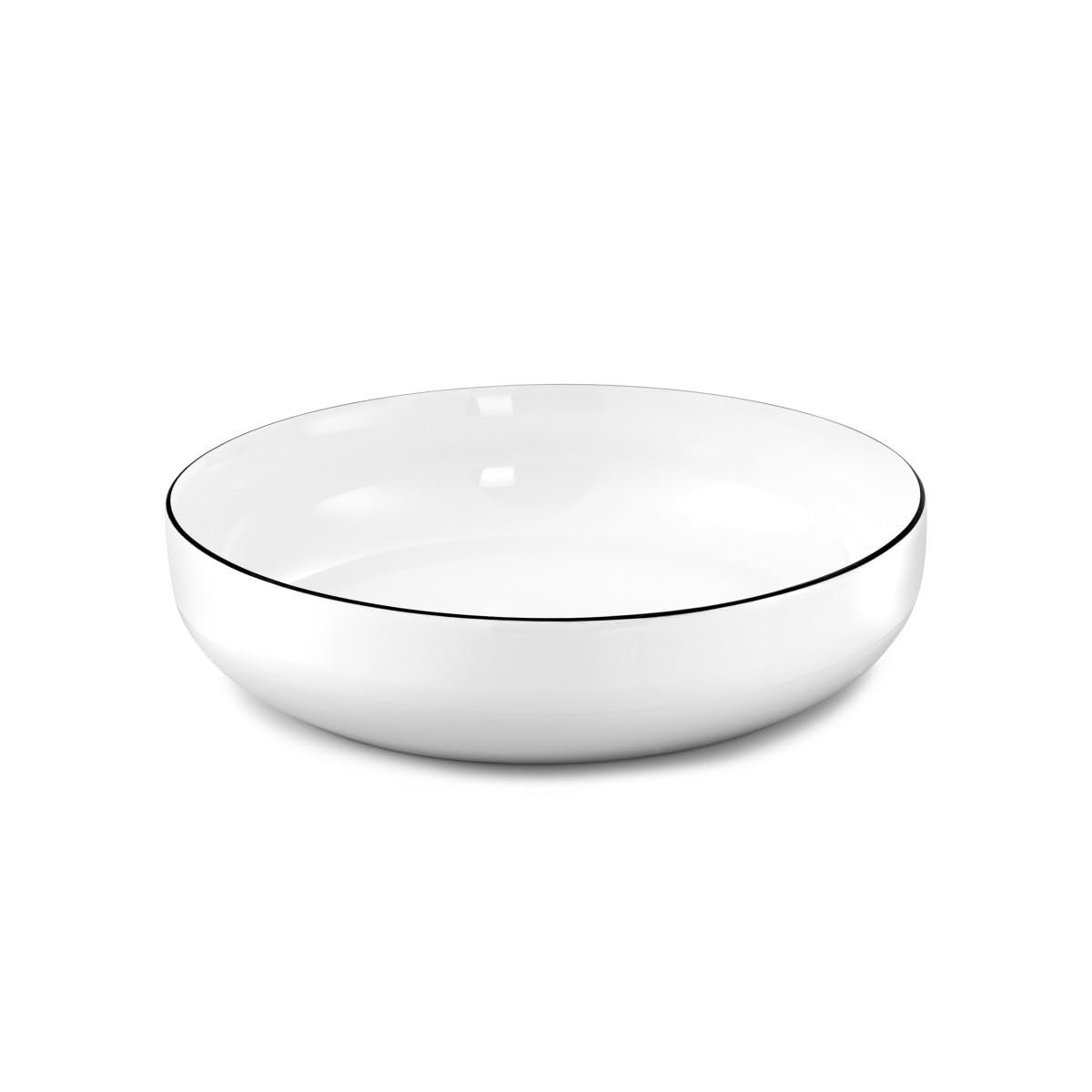 Médard de Noblat - Assiette salade et pâtes - D20 cm - Yaka - Porcelaine - Lot de 6 - Blanc et Noir