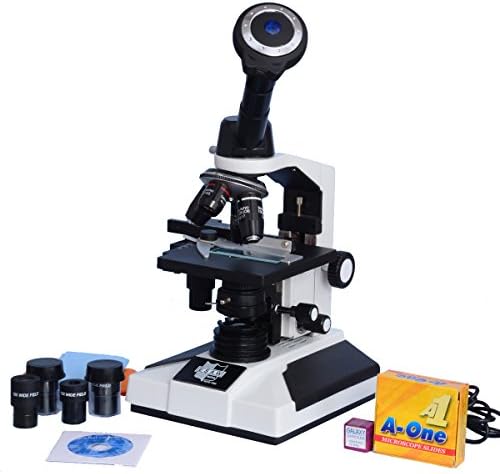 INDIA ESAW Monocular Compound Microscope With Semi Plan Achro Objectives And 1.3Mp Cmos Camera Software Usb Cable, 40X-1500X Magnification, Led Illumination Kit