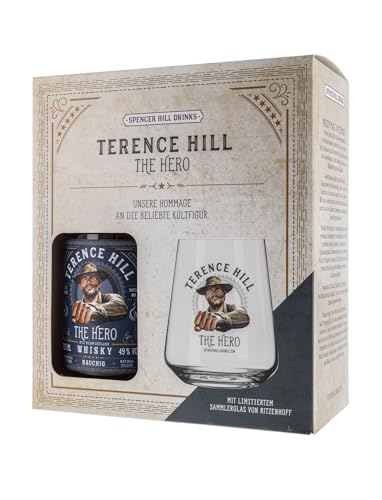Terence Hill Whisky Bundle - The HERO - [RAUCHIG 49% Vol 0 7l] Premium Whiskey aus ausgewählten Fässern - Bud Spencer und Terence Hill Fanartikel - Wisky Geschenk - Geschenke für Männer