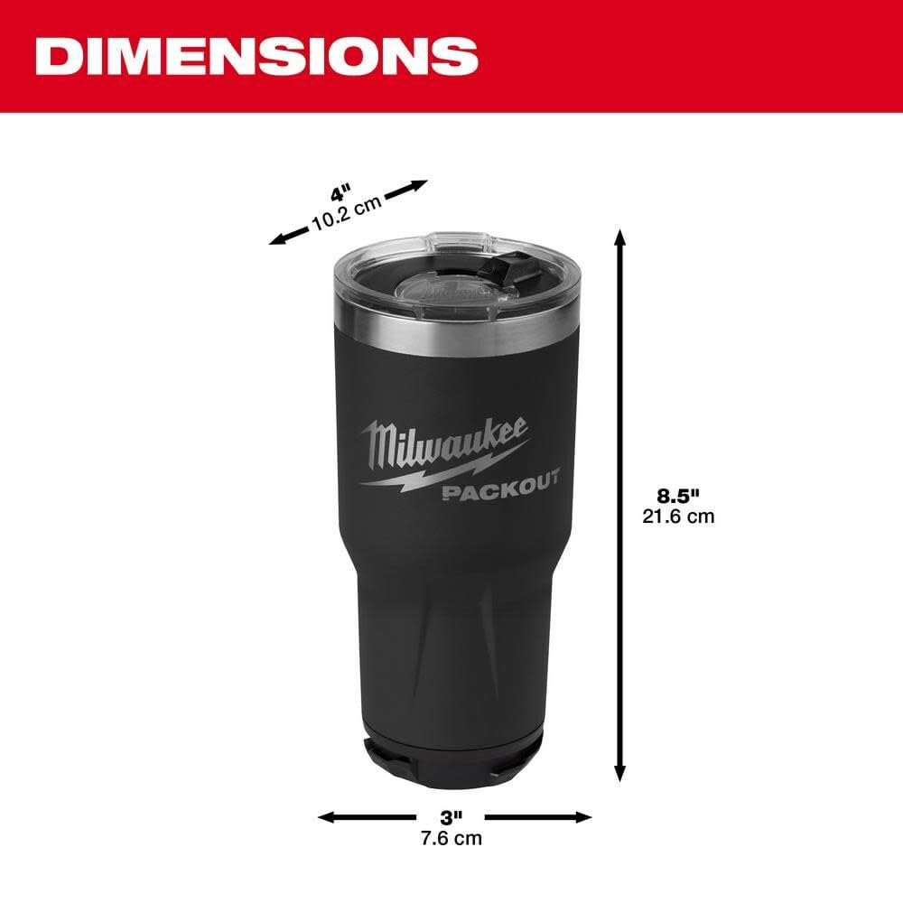 Milwaukee Packout Insulated Tumbler 890 Ml (Black) - 48-22-8393B