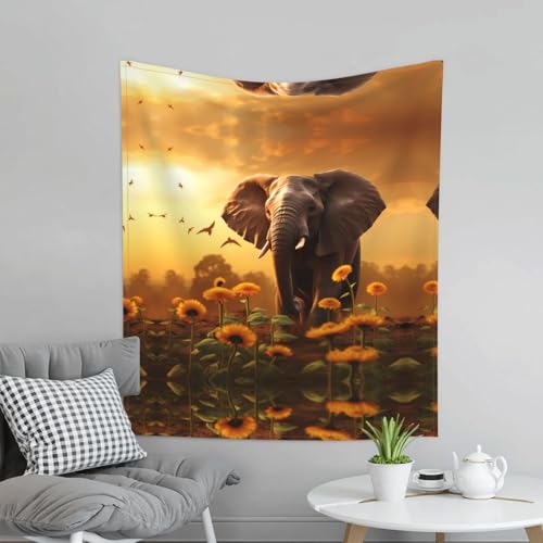 Tapisserie murale éléphant pour cacher un mur abîmé facilement