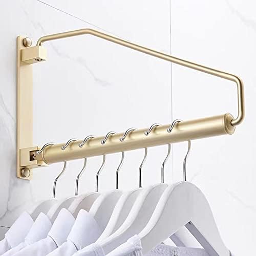 This Wall Mounted Rotating Clothes Rack with Hooks, Space Saving Durable Modern Design for Bathroom and Laundry Room