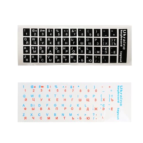 Pegatinas para teclado ucraniano negro/transparente miniatura 6
