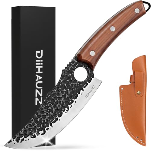 Viking 6 Inch Butcher Knife with Leather Sheath
