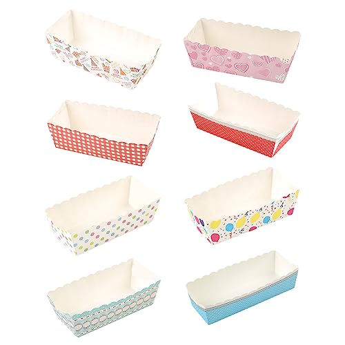 100 Pcs Mini Loaf Cake Boxes, Rectangular Paper Mini Baking Trays for Cake and Biscuit Decoration, Random Colours. Cupcake Boxes, Cake Cases, Color Cupcake Boxes, Cake Tin Liners