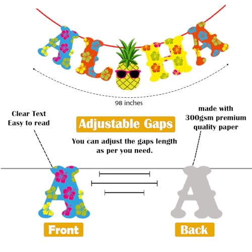 Image of Party Propz Pool Party Decorations Items - 55 Pcs Hawaiian Theme Party Decorations,Beach Theme Decoration Items,Summer Theme Decoration Items, Tropical Theme Pool Party,Aloha Banner
