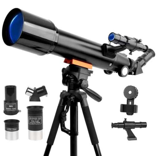 Image of Telescope, 70mm Aperture Portable Refractor Telescopes for Astronomy Beginners, 500mm Professional Travel Telescope with Carry Bag, Black