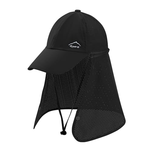 ZLLkeji Chapeau de Soleil Homme Anti UV Casquette de Baseball avec Protection Cou et Nuque Chapeau à Séchage Rapide Chapeaux de Pliable pour la Pêche la...