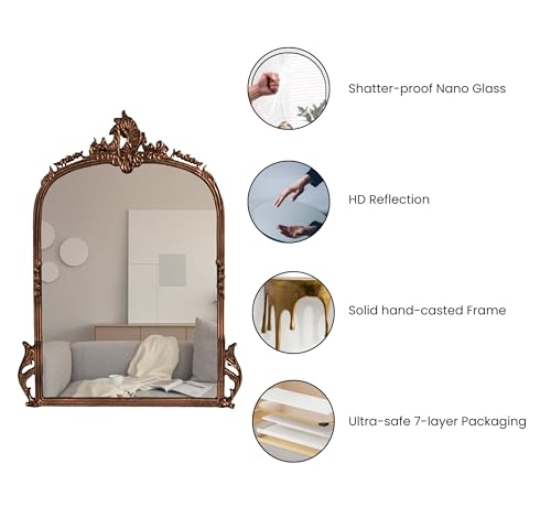 Image of Gharaana Decorative Mirror (3 Victorian Copper)