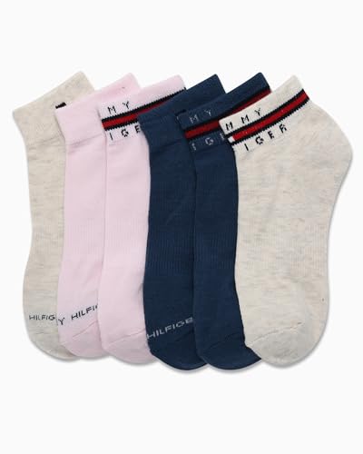 Image of Tommy Hilfiger Womens Quarter Socks - 6 Pack Soft Cushioned Athletic Performance Ankle Socks for Women for Sports and Running