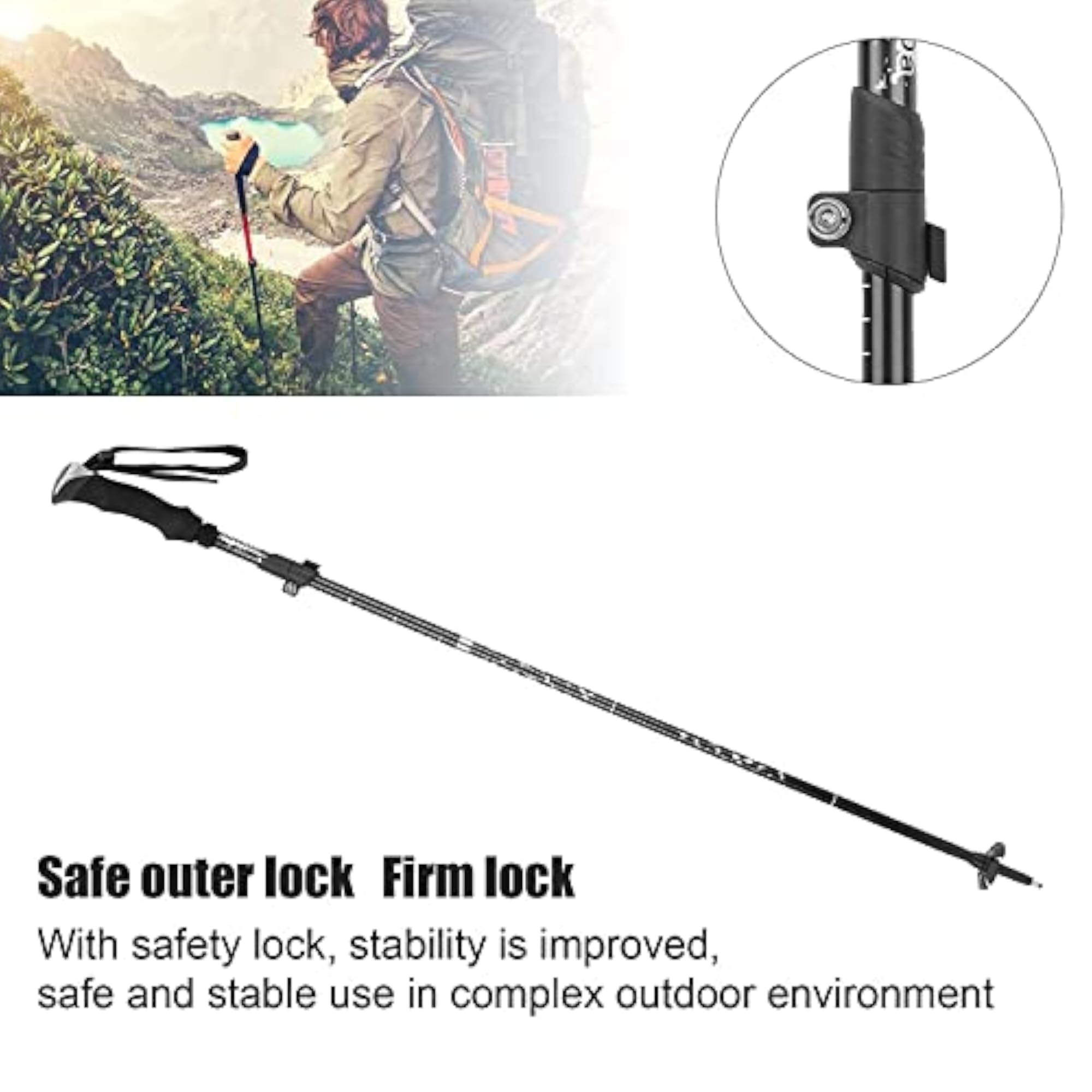 Adjustable Non-Slip Hiking Stick for Outdoor Activities