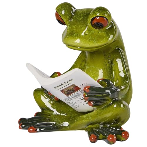 Figurines grenouille avec tablette et journal | Statuettes de 7 cm en polyrésine - 8