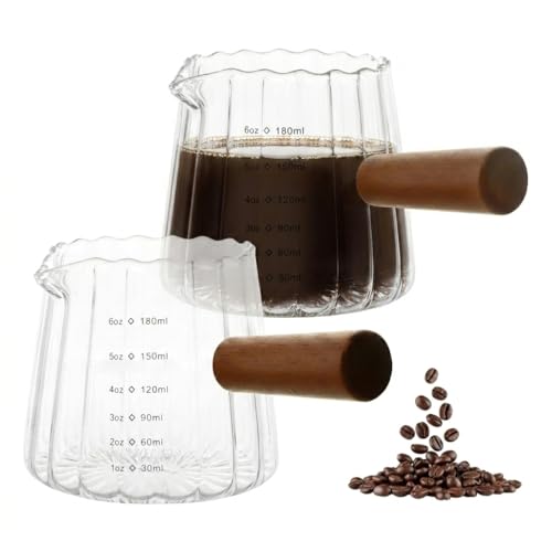 Set de 2 vasos medidores para espresso de vidrio 180ml miniatura 1