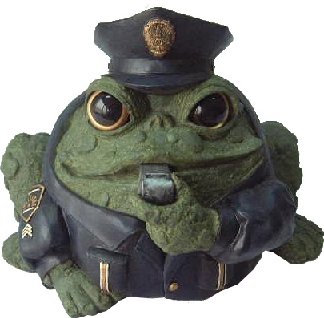 Homestyles Toad Hollow #94087 Figurine Policeman in Cop Uniform with Cap Badge & Whistles Rescue Character Garden Small 5.5