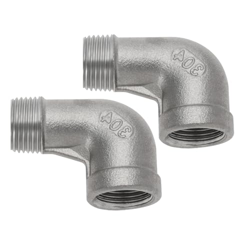 OTOTEC 2 conectores de codo de 1/4 de pulgada de acero inoxidable 304, conector de codo de tubo de codo de 90 grados para conversión de conexión de tuberías