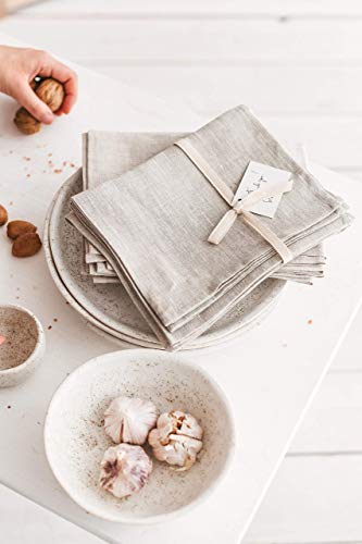 Pure 100% Linen Flax Washcloths - 4-Pack Natural Linen Dish Towels And Dish Cloths Set - Tea Towel Cloth Napkins - Small Hand Towels For Kitchen #TOP7
