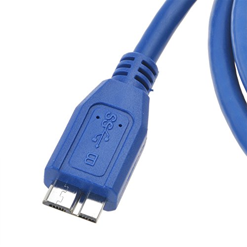 Close-up of a blue USB 3.0 Micro-B connector